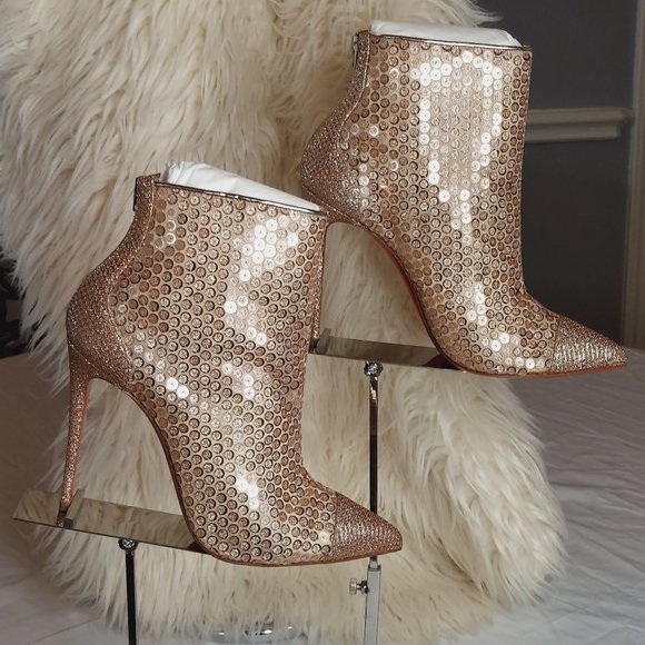 Christian Louboutin Ankle Boots, Sequin Designer Boots, Huge Discount! - Picture 13 of 15